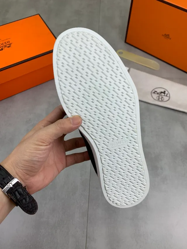 Hermès Oran বাদামি সাদা সুয়েড উপরের রাবার একল লোফার 2