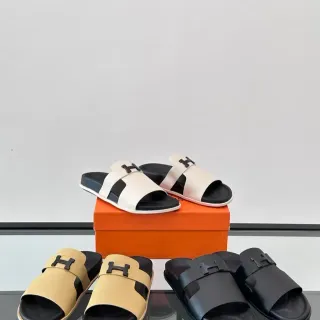 Sandálias Hermès Oran de dupla tira com fivela H