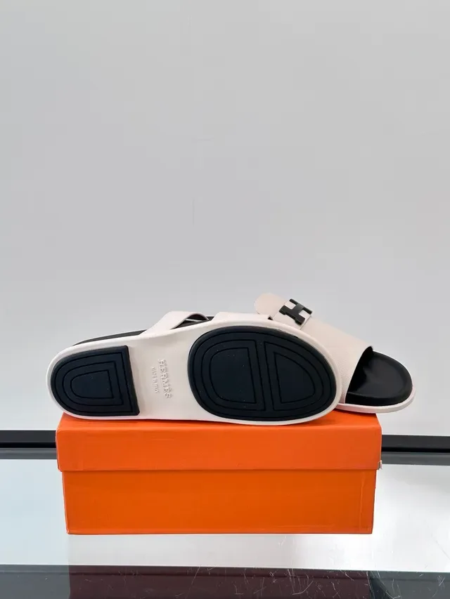 Hermès Oran Double-Strap H-Buckle Slippers 4