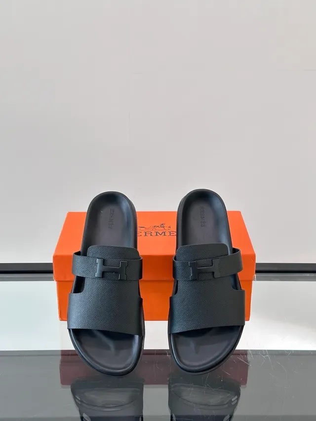 Hermès Oran Double-Strap H-Buckle Slippers 6