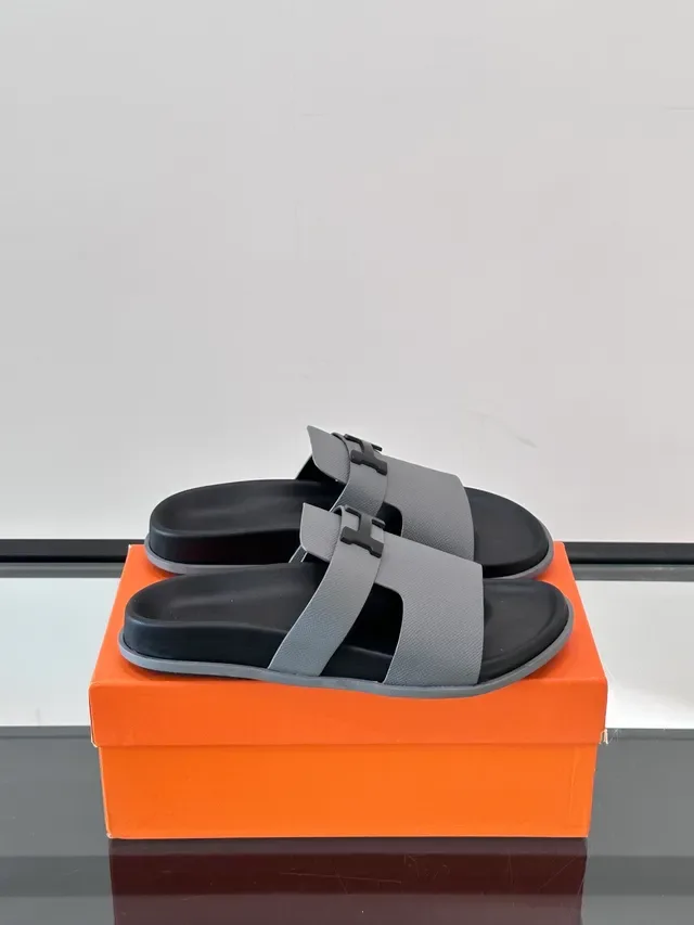 Hermès Oran Double-Strap H-Buckle Slippers 8