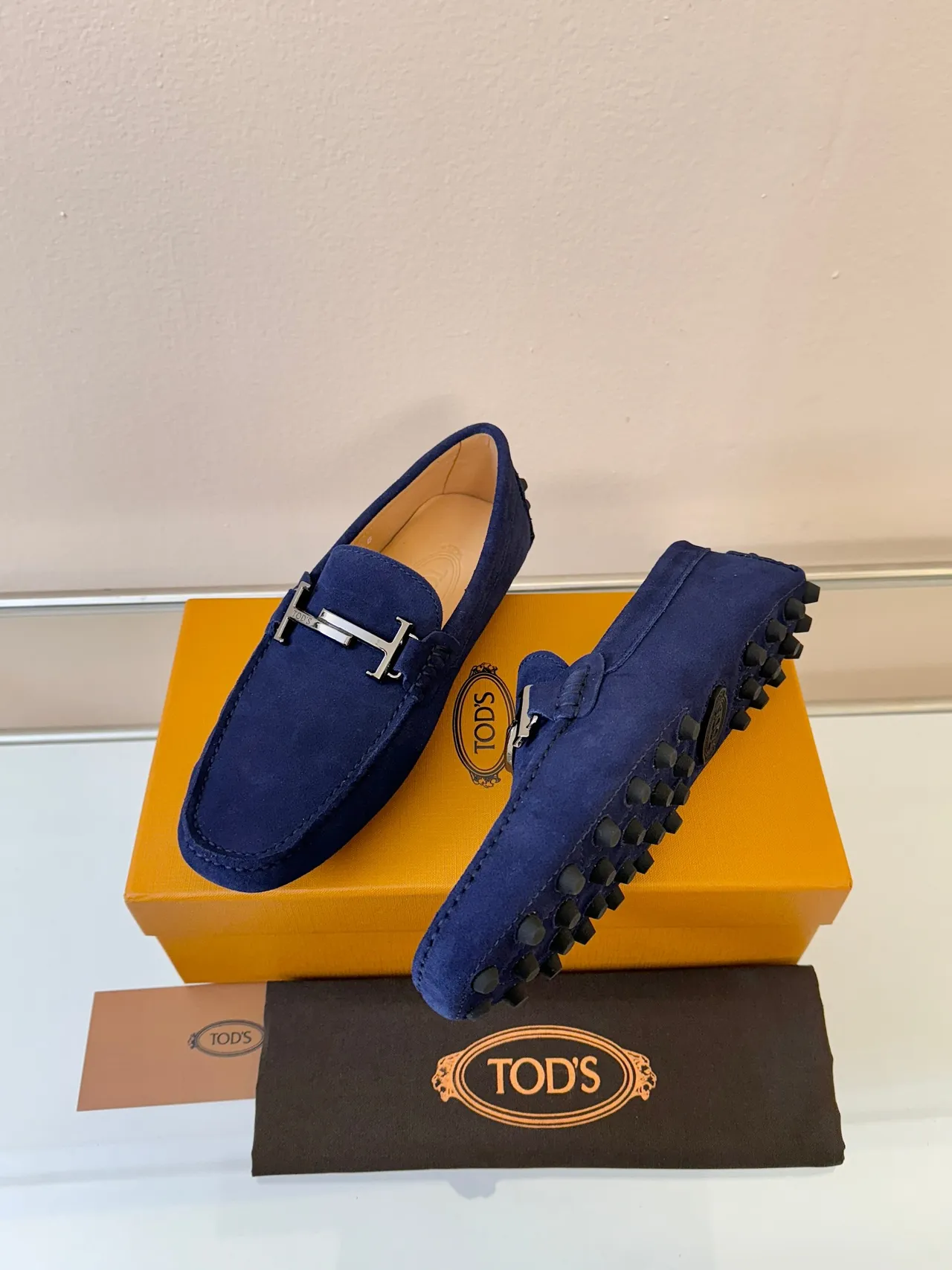 Hermès Oran Loafer Navy Suede H-Bit Loafers 2