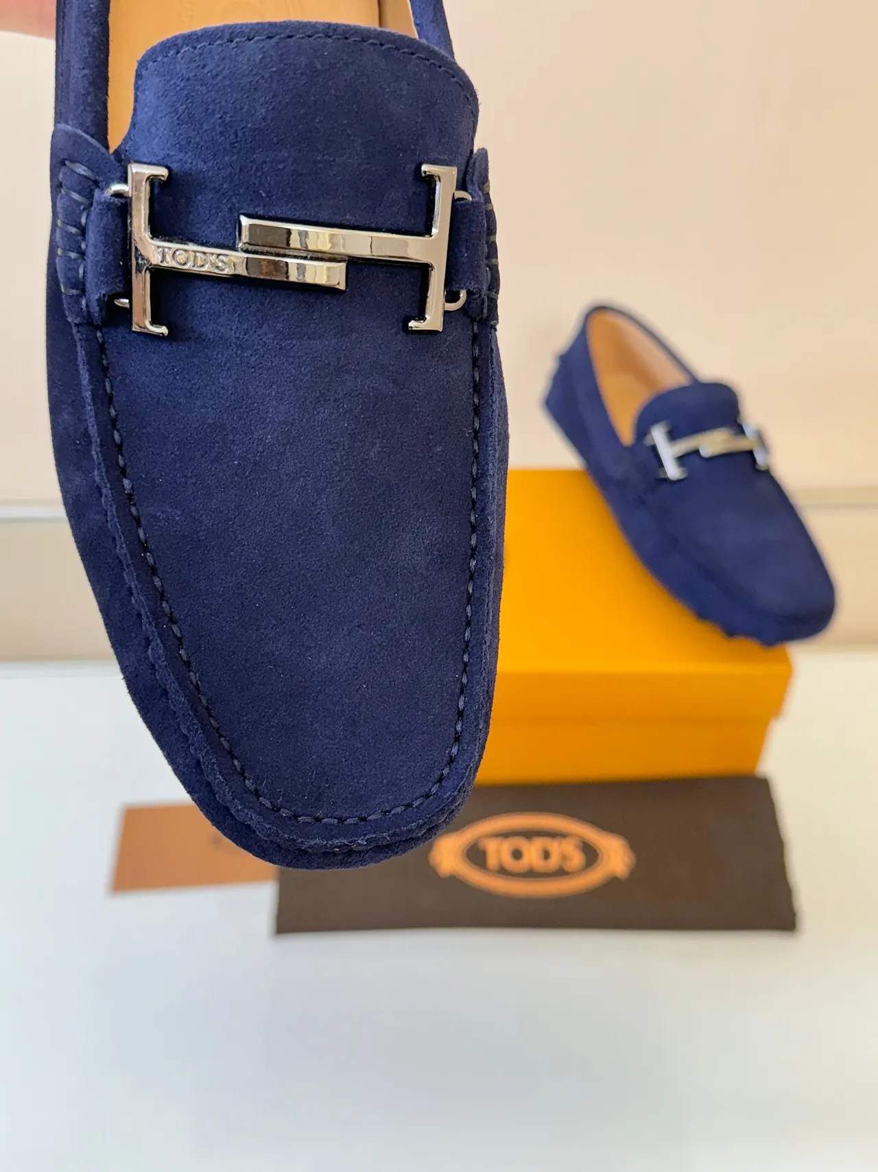 Hermès Oran Loafer Navy Suede H-Bit Loafers 3