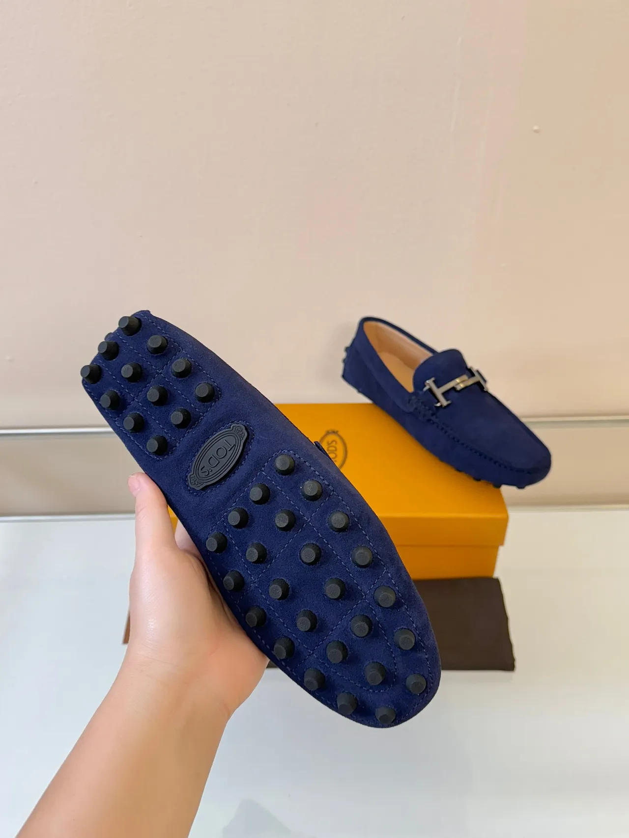 Hermès Oran Loafer Navy Suede H-Bit Loafers 5