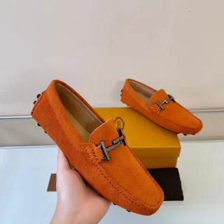 Hermès Oran Mocasines Naranja Ante H-Bit