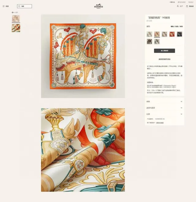 Hermès Printed Medallion and Braided Rope Silk Scarf 2