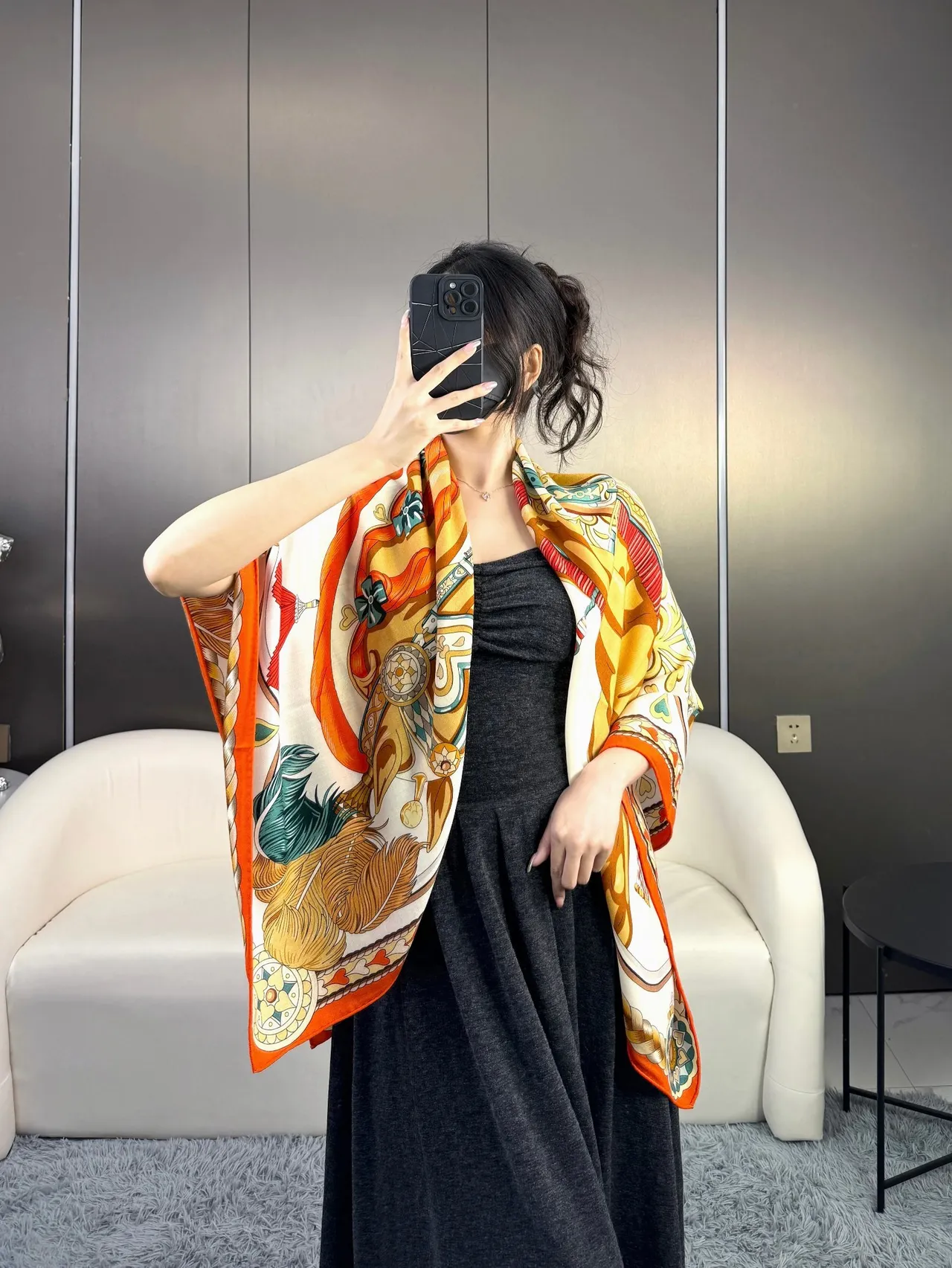 Hermès Printed Medallion and Braided Rope Silk Scarf 5