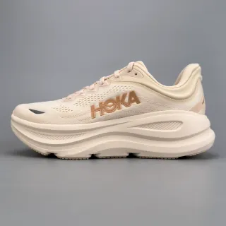 Hoka भूरी स्वर्ण इंजीनियर कीट अपर मोटी कुशन मिडसोल दौड़ने वाले जूते
