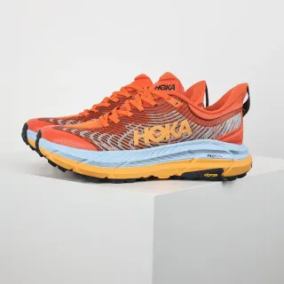 Hoka برتقالي أزرق Upper مصنوع من Knit Engineered Midsole متعدد الطبقات أحذية الجري