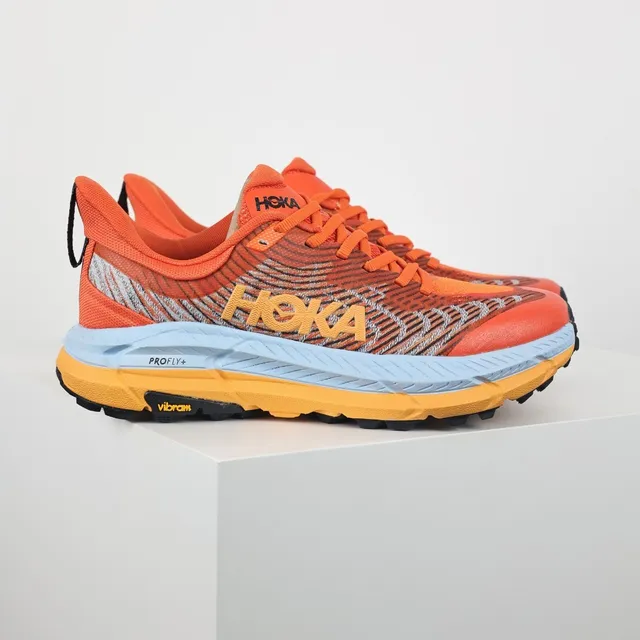 Hoka Orange Bleu Upper en Knit Engineered Midsole Multicouche Chaussures de Course 3