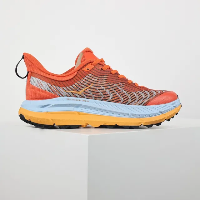 Hoka Orange Bleu Upper en Knit Engineered Midsole Multicouche Chaussures de Course 7