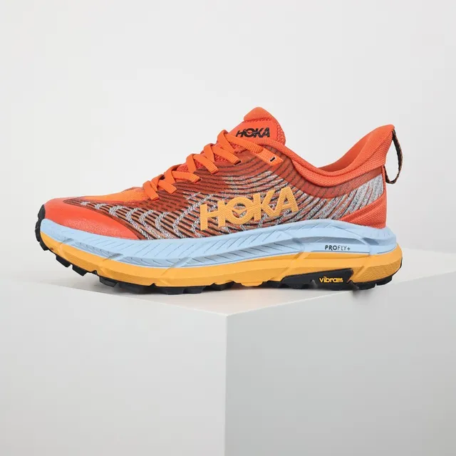 Hoka Orange Bleu Upper en Knit Engineered Midsole Multicouche Chaussures de Course 9