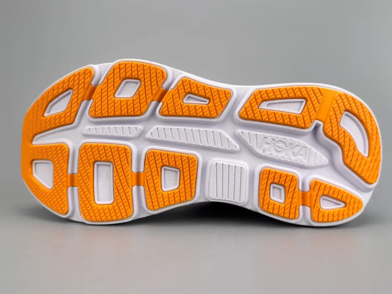 Hoka Purple Orange Engineered Knit Upper Thick Layered Midsole Running Shoes 8