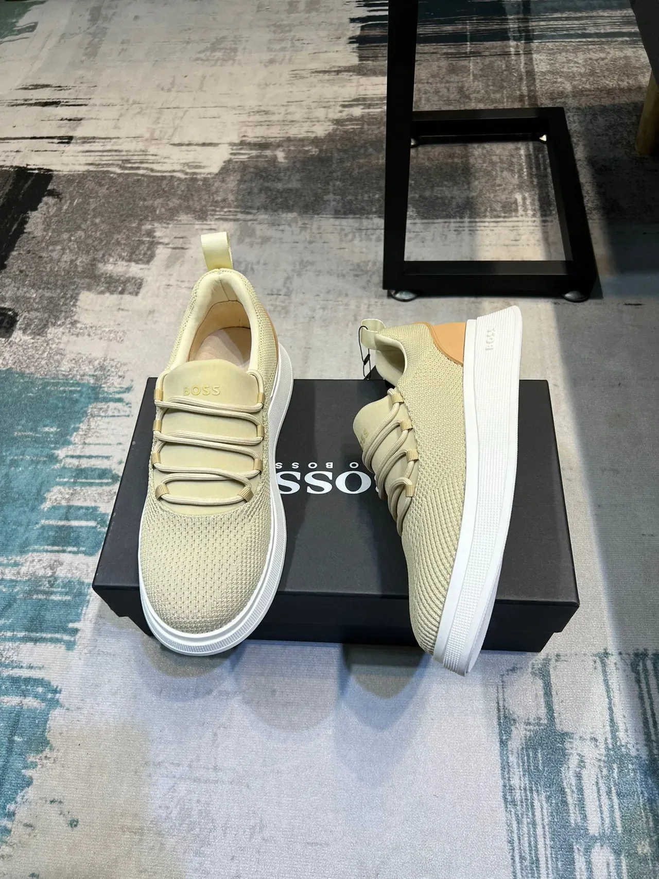 Hugo Boss Bege Marrom Parte Superior de Malha Fecho com Alça Elástica Tênis Lifestyle 2