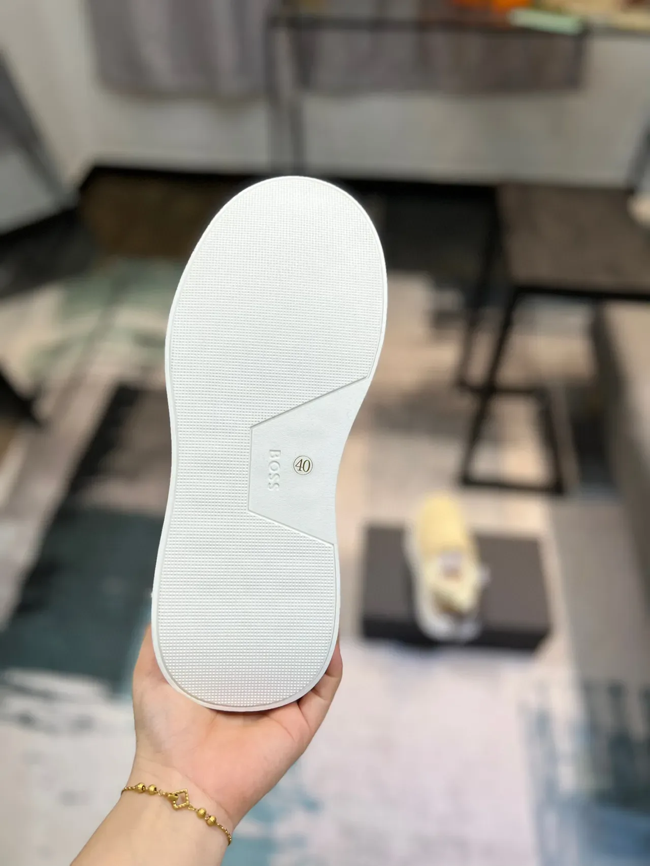 Hugo Boss Bege Marrom Parte Superior de Malha Fecho com Alça Elástica Tênis Lifestyle 9