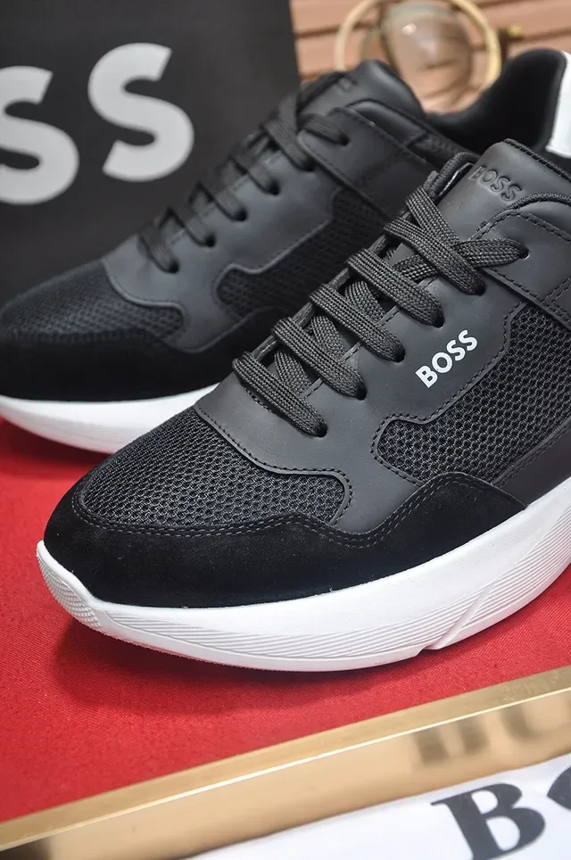 Hugo Boss Black Mesh and Suede Lifestyle Sneakers 3