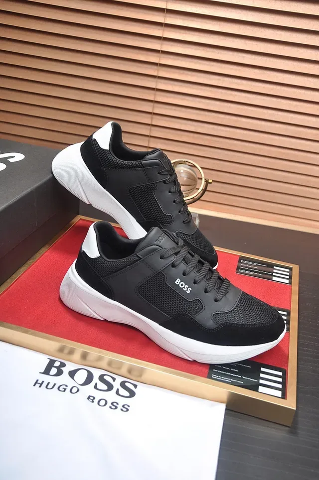 Hugo Boss Black Mesh and Suede Lifestyle Sneakers 5