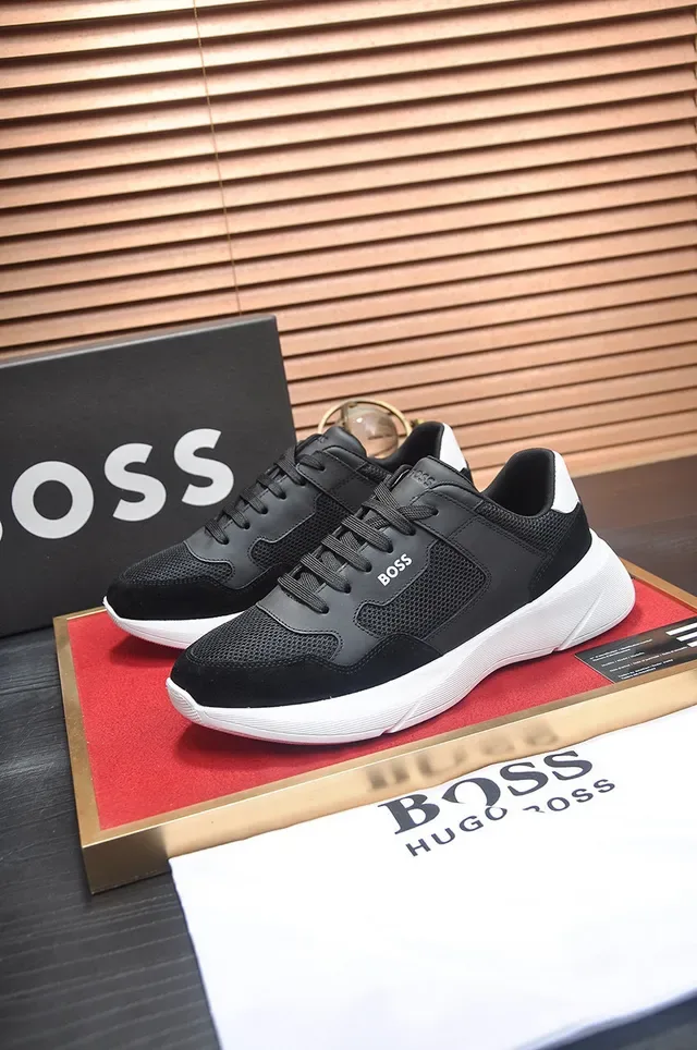 Hugo Boss Black Mesh and Suede Lifestyle Sneakers 7