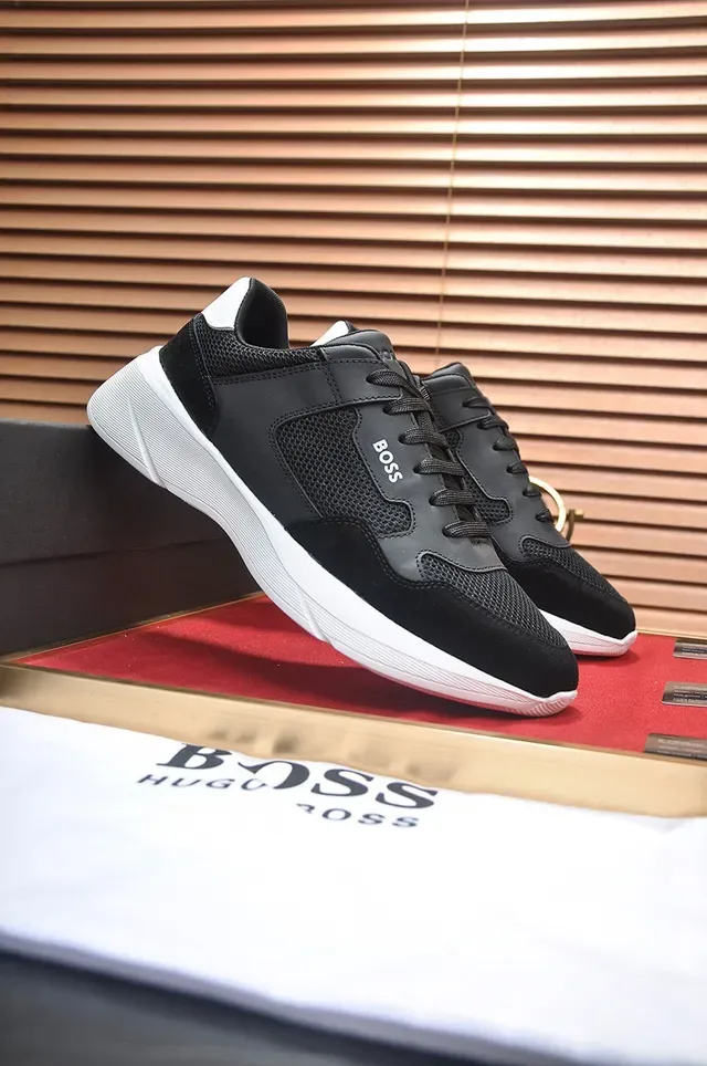 Hugo Boss Black Mesh and Suede Lifestyle Sneakers 8