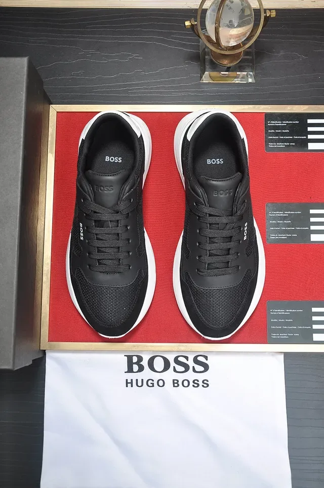 Hugo Boss Black Mesh and Suede Lifestyle Sneakers 9