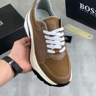Hugo Boss Brown and White Chunky Sneaker