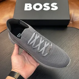 Hugo Boss Knit Slip-On Gray Lifestyle Sneakers