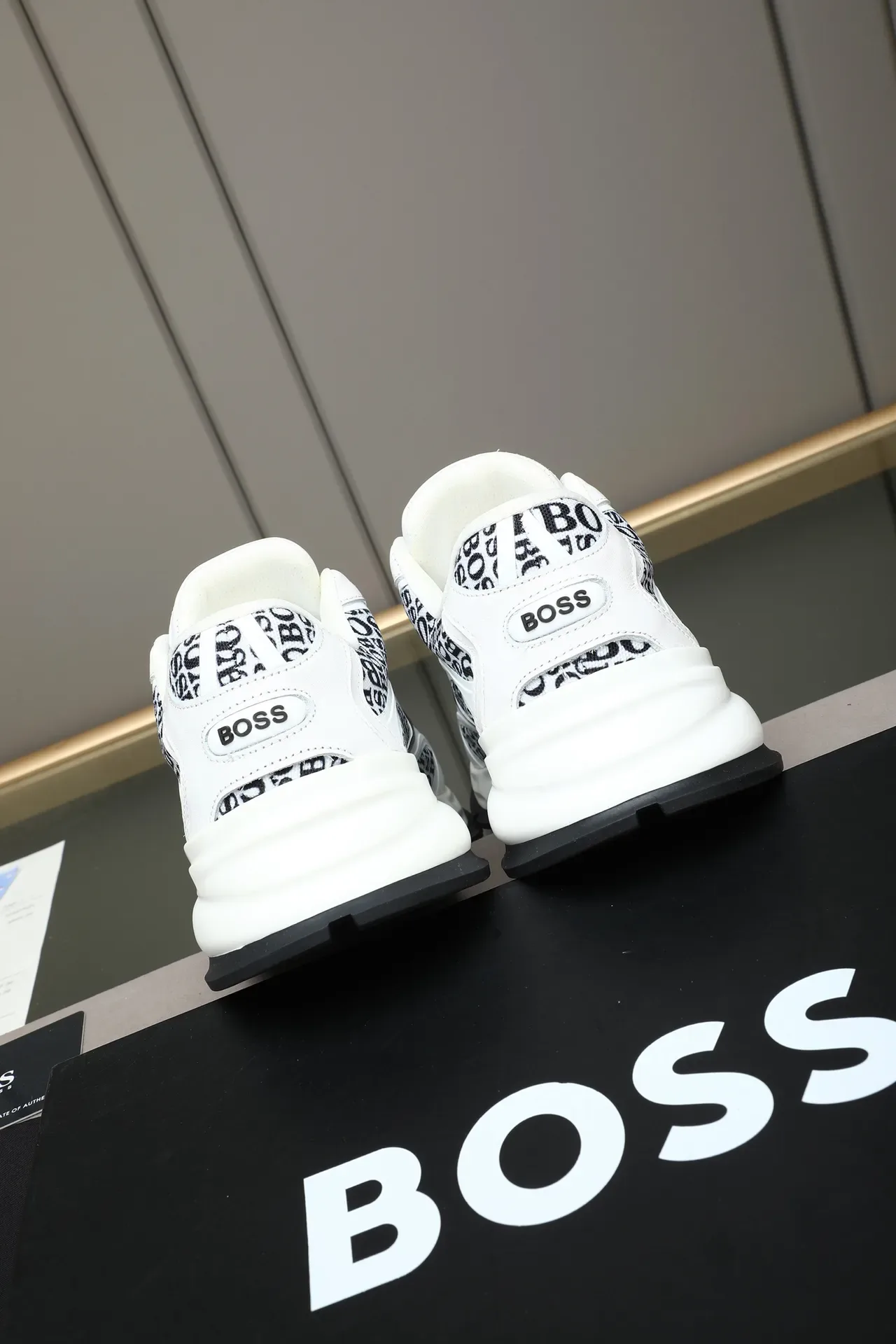 Hugo Boss Monogram-Print White Lifestyle Sneakers 3