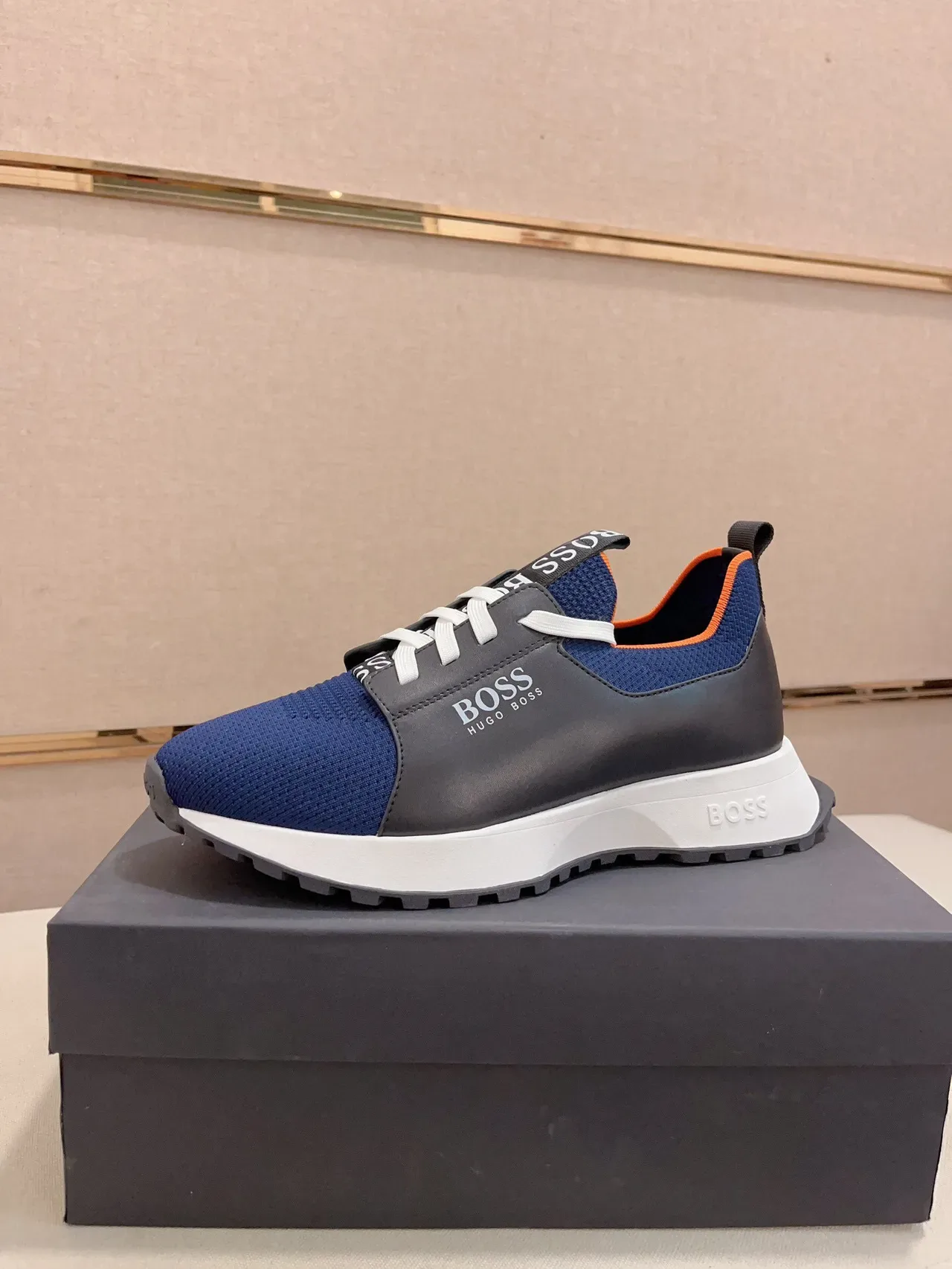 Hugo Boss Navy and Black Knit Sneaker 2