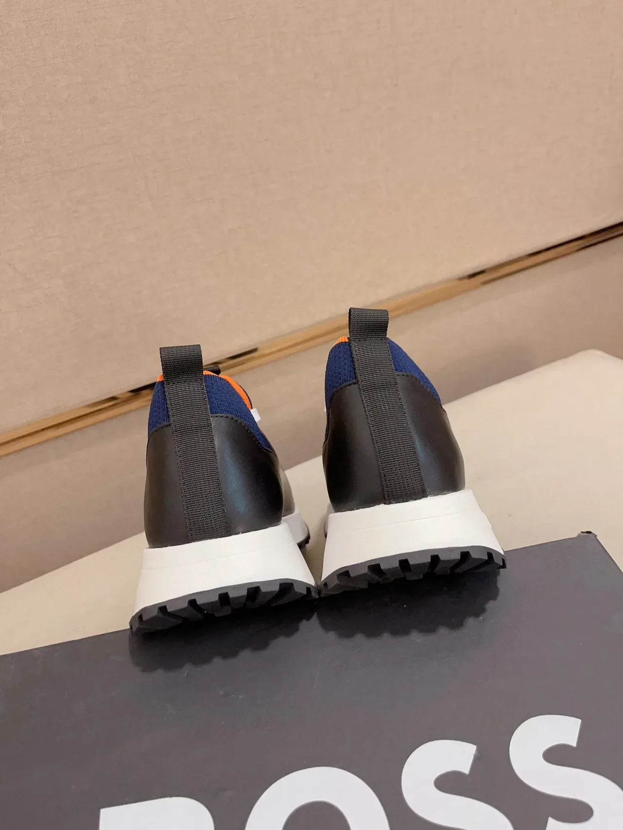 Hugo Boss Navy and Black Knit Sneaker 8