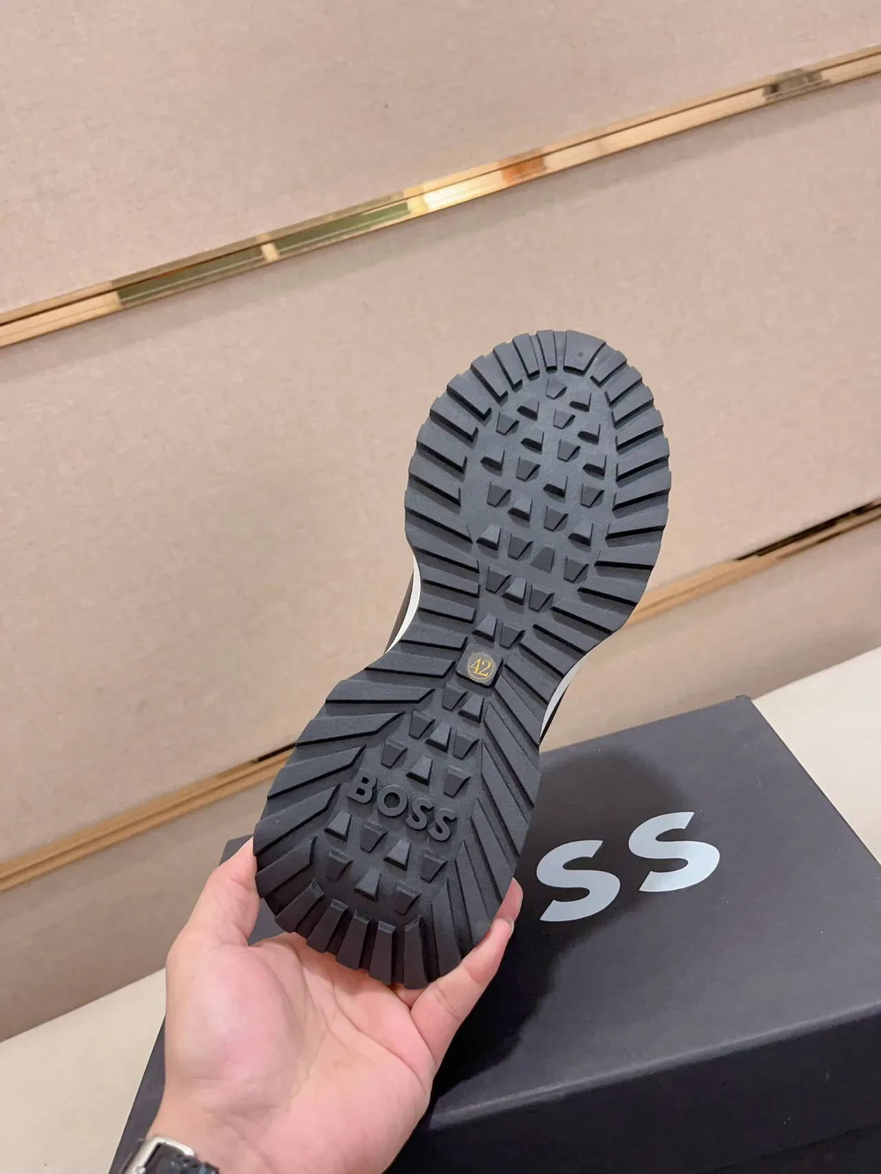 Hugo Boss Navy and Black Knit Sneaker 9