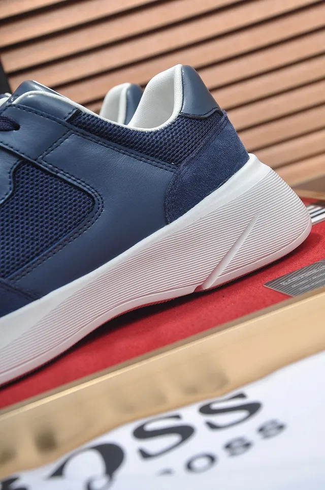 Hugo Boss Sneaker Lifestyle en Daim et Maille Bleu Marine 2