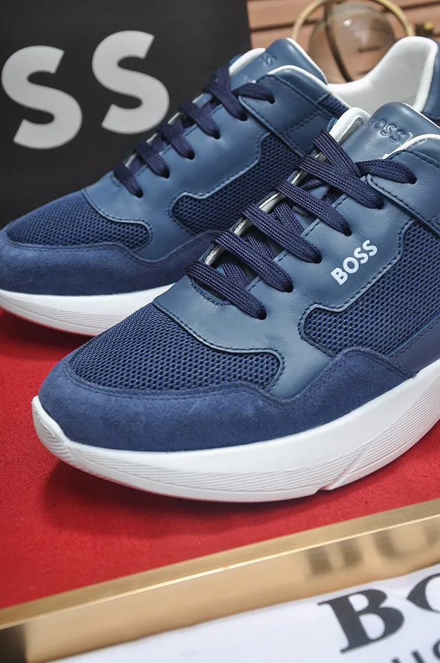 Hugo Boss Sneaker Lifestyle en Daim et Maille Bleu Marine 3