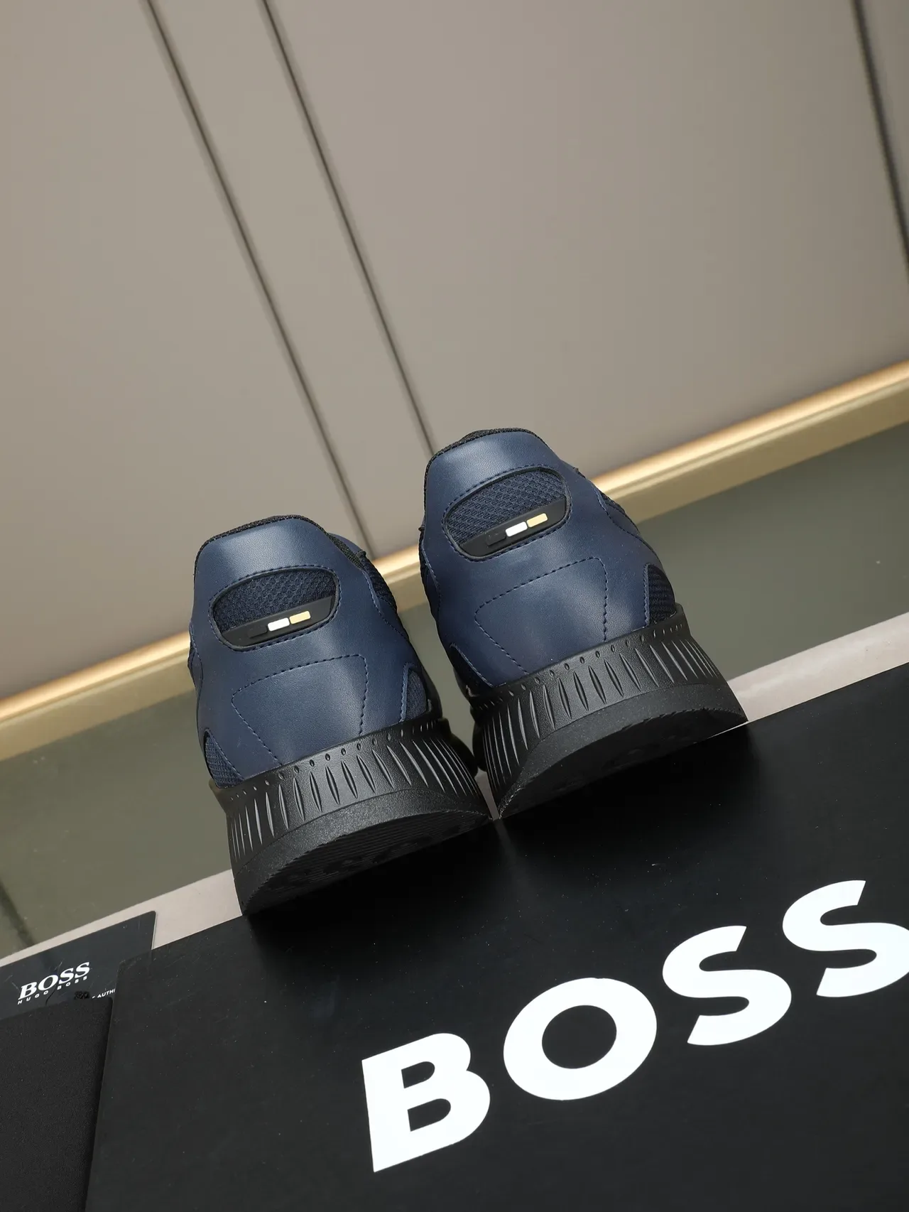 Hugo Boss Navy Perforated Leather Lifestyle Sneaker 3