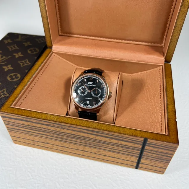 IWC Portugieser Automatic Rose Gold Black Dial Mechanical Watch 2