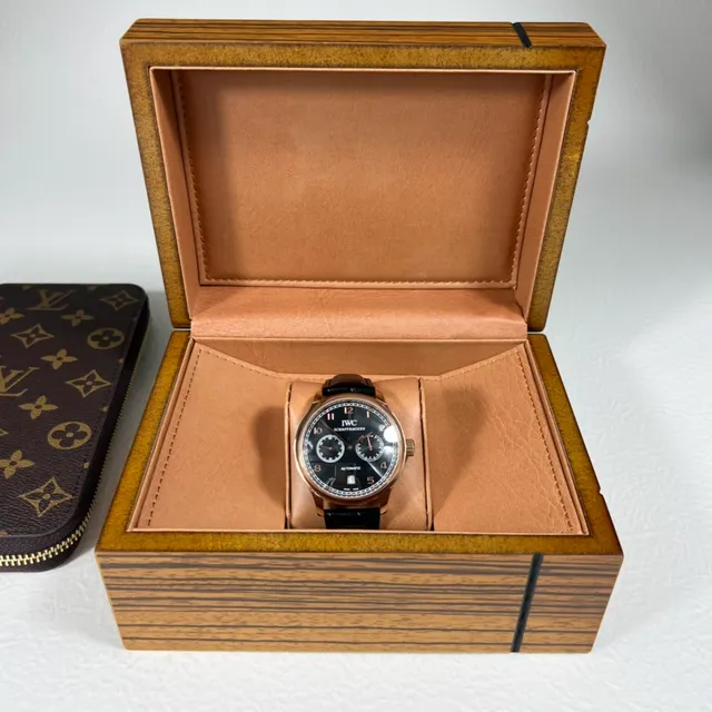 IWC Portugieser Automatic Rose Gold Black Dial Mechanical Watch 3