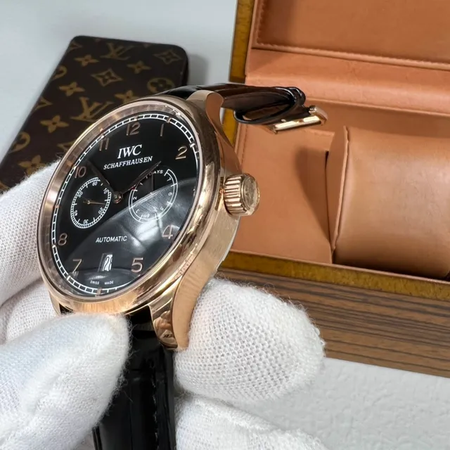 IWC Portugieser Automatic Rose Gold Black Dial Mechanical Watch 6