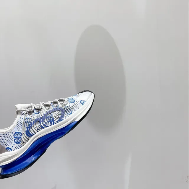 Jil Sander Patterned Knit Runner White Blue Upper Geometric Pattern Lifestyle Sneakers 3