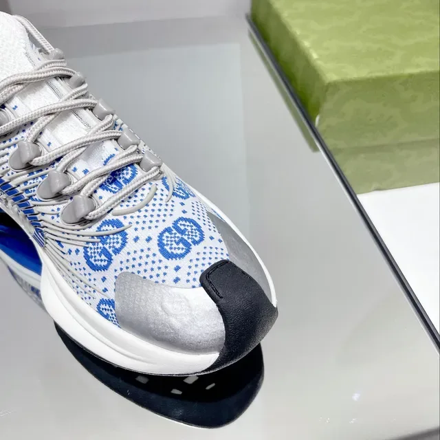 Jil Sander Patterned Knit Runner White Blue Upper Geometric Pattern Lifestyle Sneakers 5