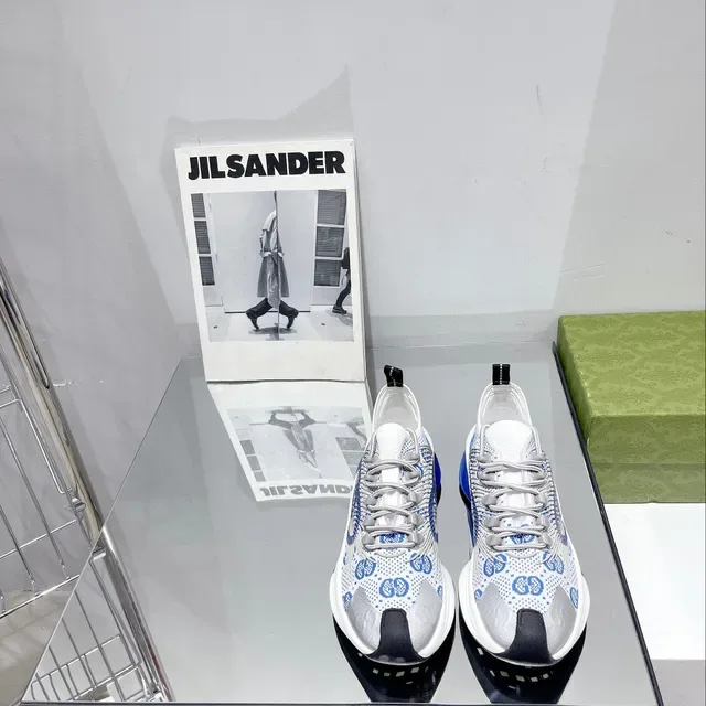 Jil Sander Patterned Knit Runner White Blue Upper Geometric Pattern Lifestyle Sneakers 9