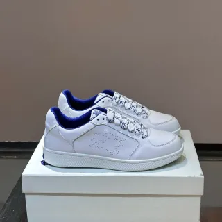 Lacoste White Blue Perforated Crocodile Logo Smooth Leather Upper Lifestyle Sneakers