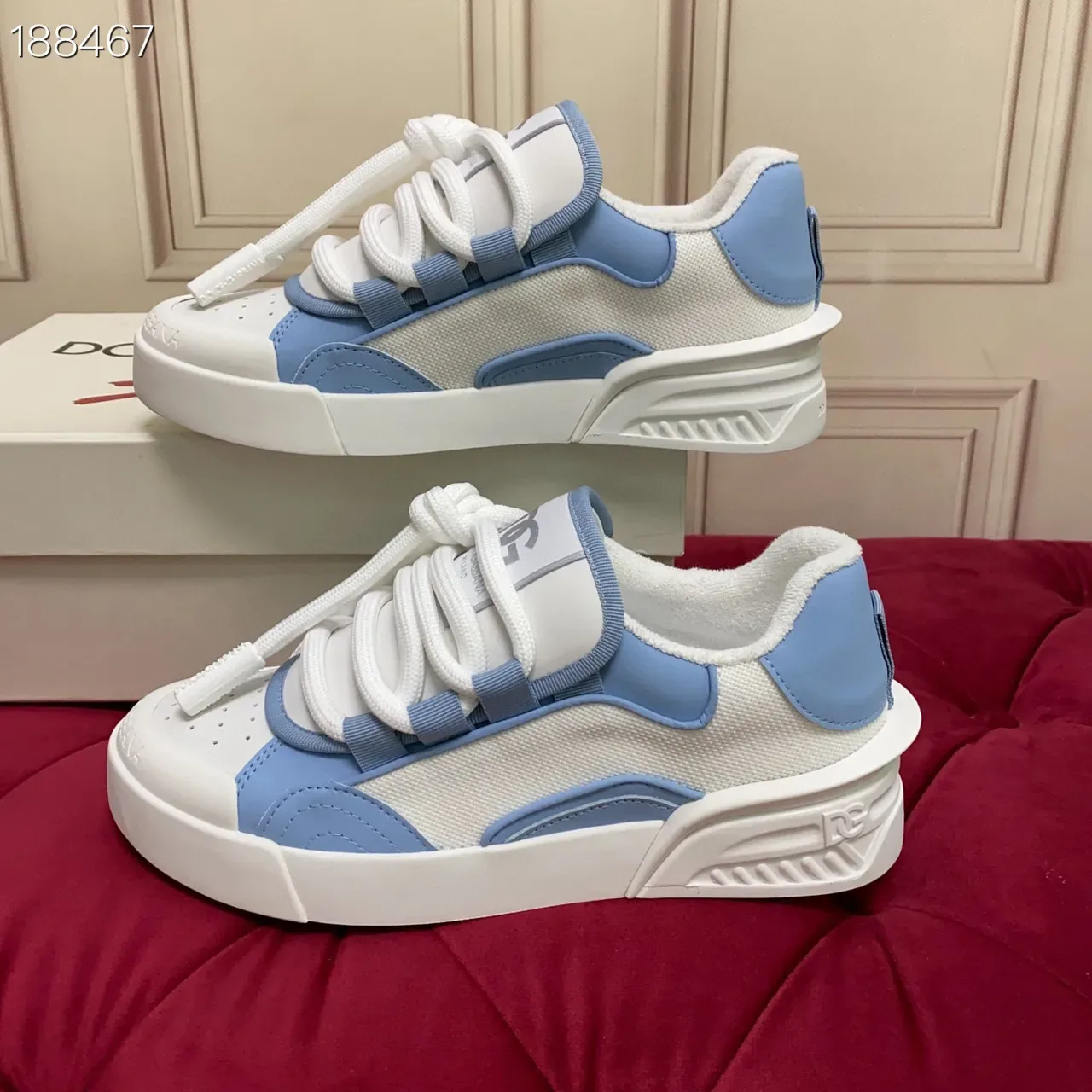 Lanvin Run Away White and Light Blue Lifestyle Sneakers 3