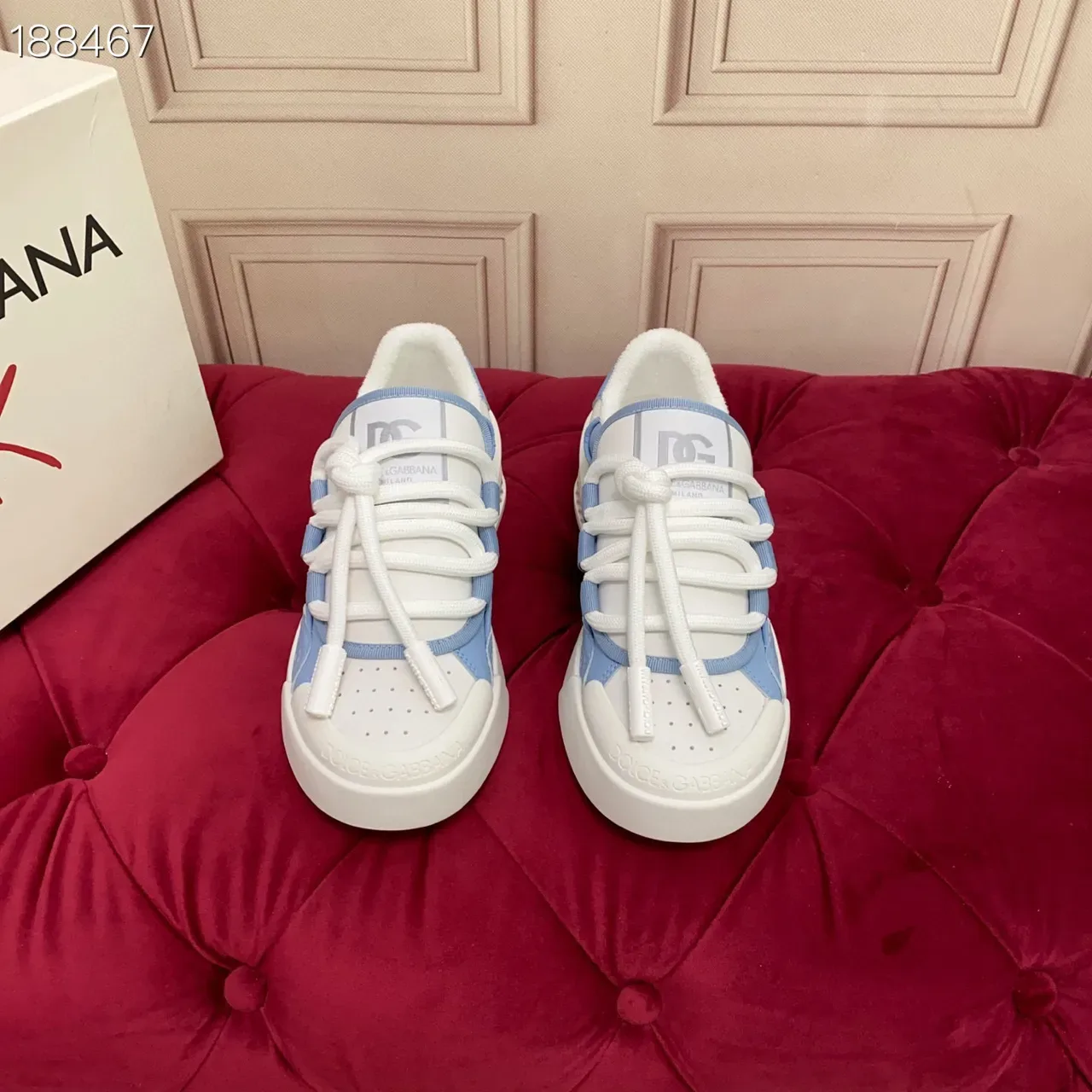 Lanvin Run Away White and Light Blue Lifestyle Sneakers 4