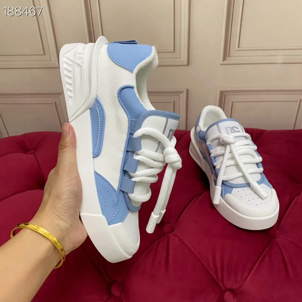 Lanvin Run Away White and Light Blue Lifestyle Sneakers 5