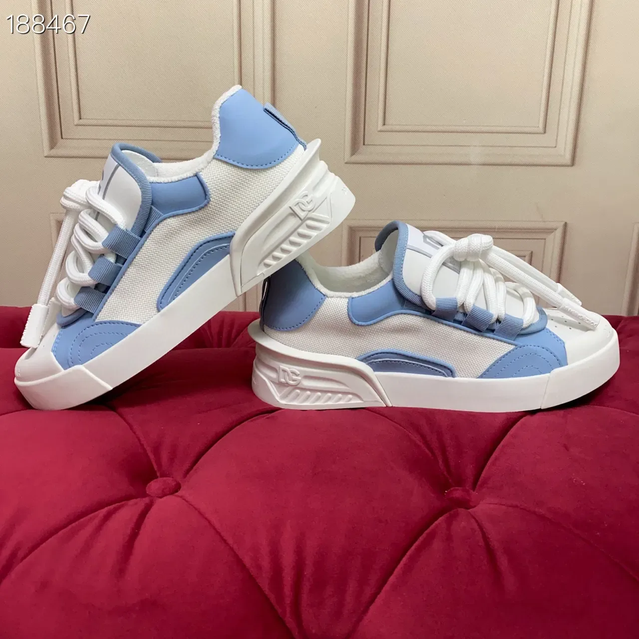 Lanvin Run Away White and Light Blue Lifestyle Sneakers 6