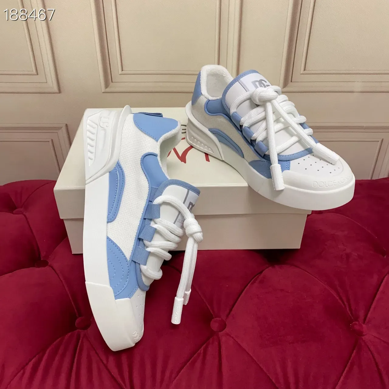 Lanvin Run Away White and Light Blue Lifestyle Sneakers 7