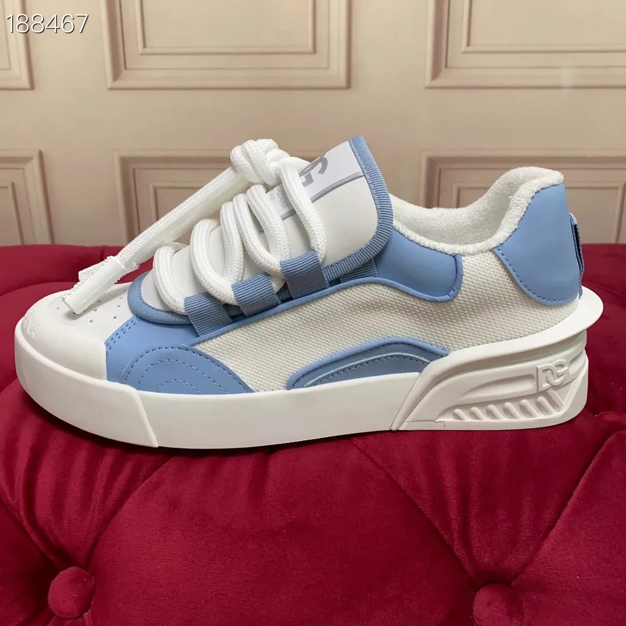 Lanvin Run Away White and Light Blue Lifestyle Sneakers 8
