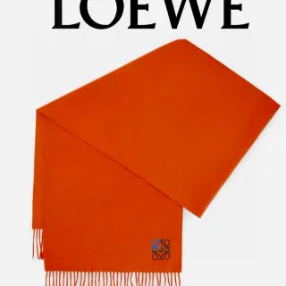Loewe Anagram bufanda cachemir bordada naranja