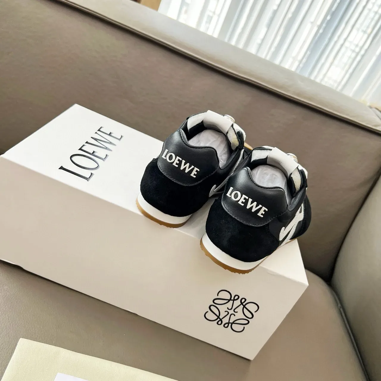 Loewe Flow Runner Black White Beige Lifestyle Sneakers 2