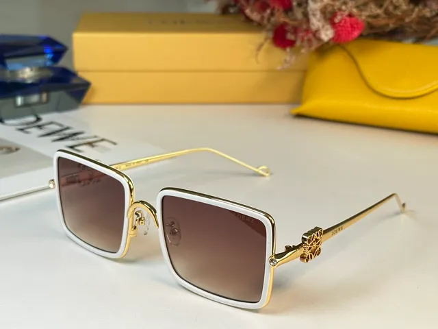 Loewe Square Frame Rose Gold Gradient Brown Sunglasses 6
