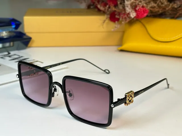 Loewe Square Frame Rose Gold Gradient Brown Sunglasses 8